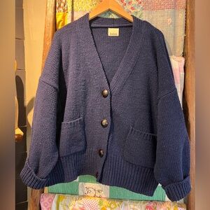 Babaa Deep Blue Cardigan Sweater